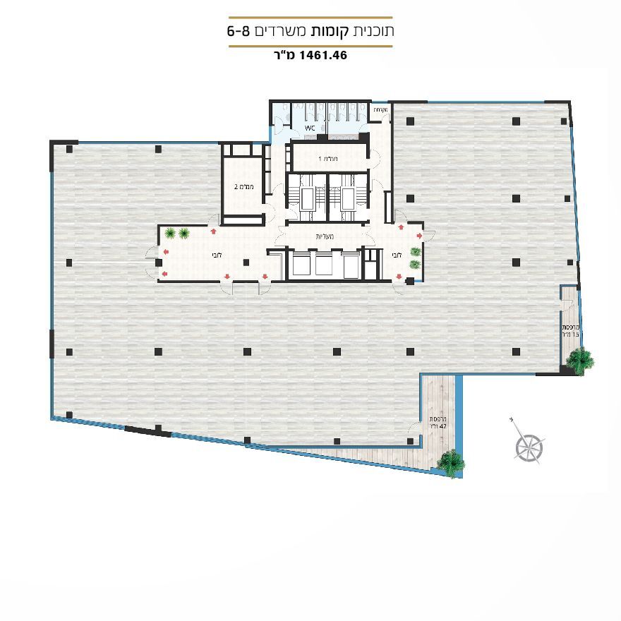 משרד בבניין David Business Center - סאדאב | קומה 6 | שטח 1461מ״ר  | תמונה #0